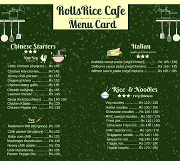 Rolls Rice Cafe menu 