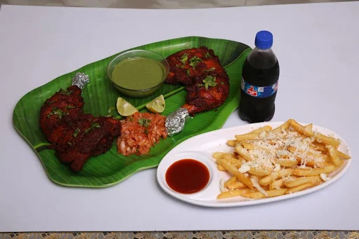 Chicken Fry [1 Legs Piece] With Fries And Thums Up [250 Ml]