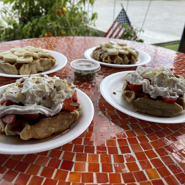 Gluten-Free Waffles at Root to Rise Wellness Cafe