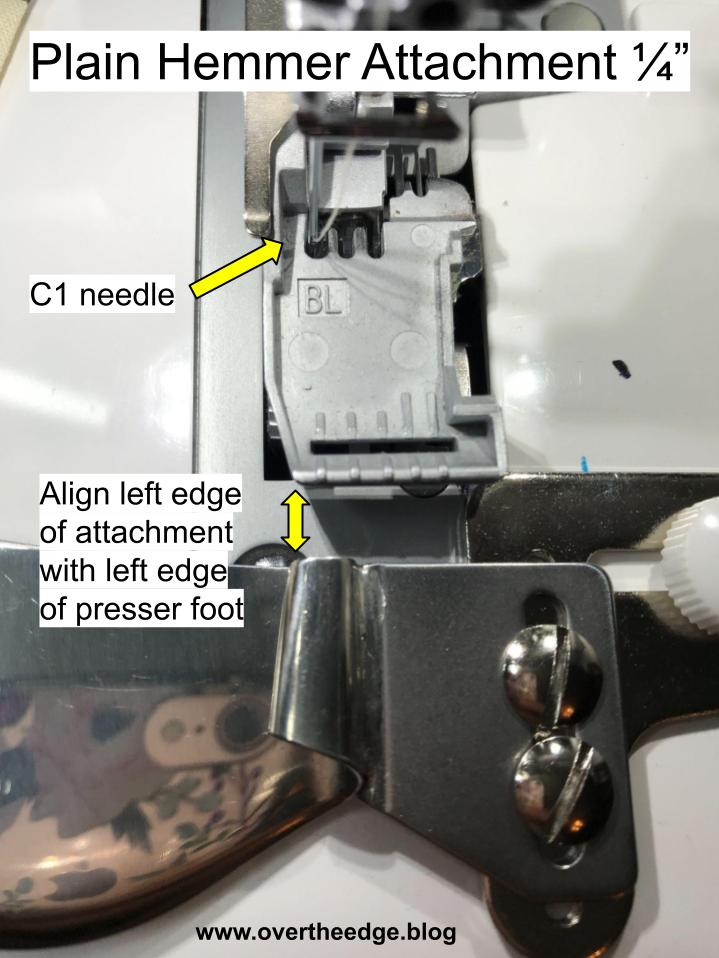 1/8 Fabric Edge Hemmer Presser Foot Attachment for Brother Sewing Machine 