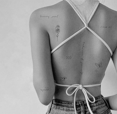 On Back Tiny Tattoos Women Minimalist