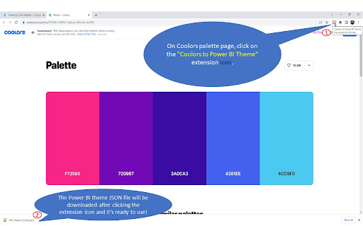 Coolors to Power BI Theme