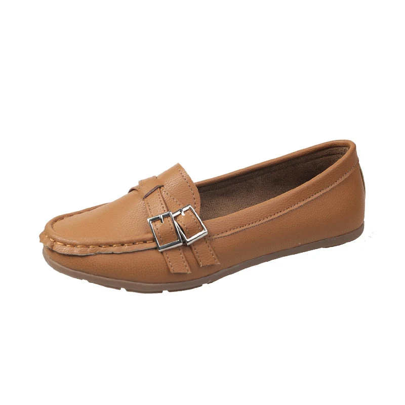 Spring and Autumn New Single Layer Shoes Women's Fashion Belt Buckle Mom Shoes. Comfortable and stylish footwear perfect