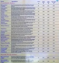 The Cake World menu 2