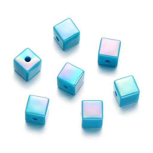Title 16, 14mm Acrylic Mabei Colorful Square Straight Hol...