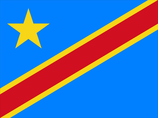 The national flag of the Democratic Republic of the Congo