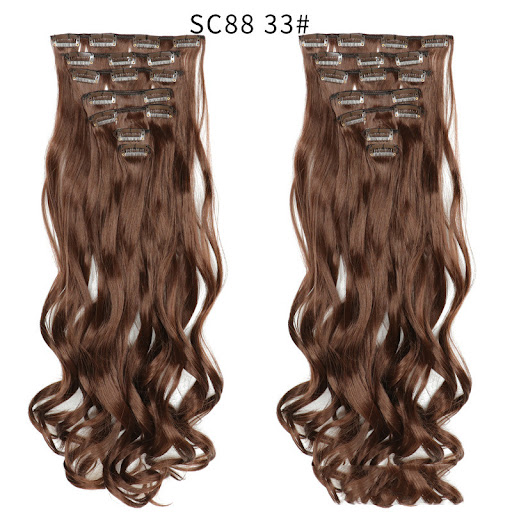 Title 12, Clip Inhair16 Card Long Curly Wig Patch instant...