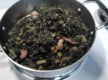 Slow cooked Collard and Mustard Greens