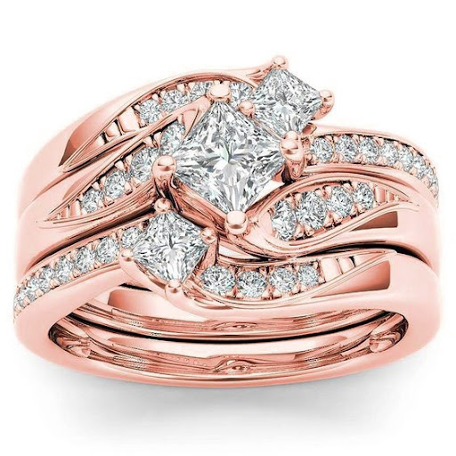 Title 2, Electroplated 18k Gold Rose Gold Diamond Zircon...