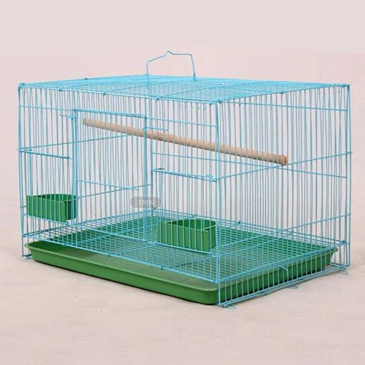 Wire Rectangular Small Cage for Small Birds and Canaries Rekord Equipped Feeders