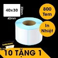 [10 Tặng 1] Tem Trà Sữa 40X30 Mm (Cuộn 800 Tem)