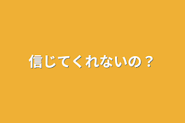 信じてくれないの？