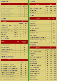 Sri Krishna Bakery & Sweets menu 1