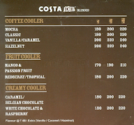 Costa Coffee menu 1