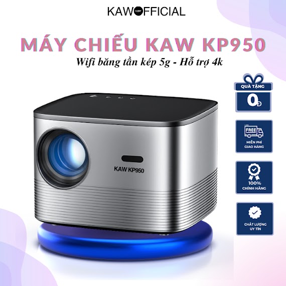 Máy Chiếu Mini Kaw - Kp950 Chất Lượng Hình Ảnh 4K, Độ Sáng Lớn, Độ Phân Giải Full Hd 1080P, Kết Nối Đa Thiết Bị