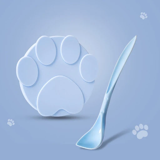 Portable Silicone Dog Cat Canned Lid 2-in-1Food Sealer Spoon Pet Food Cover Storage Fresh-keeping Lids Bowl Dog Accessor