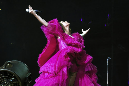 Beyoncé performs during the Global Citizen Festival: Mandela 100 at FNB Stadium on Sunday.