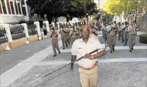 MARCHING ON: Members of the military pace ahead of the State of the Nation Address in Cape Town. PHOTO: Ntswe Mokoena