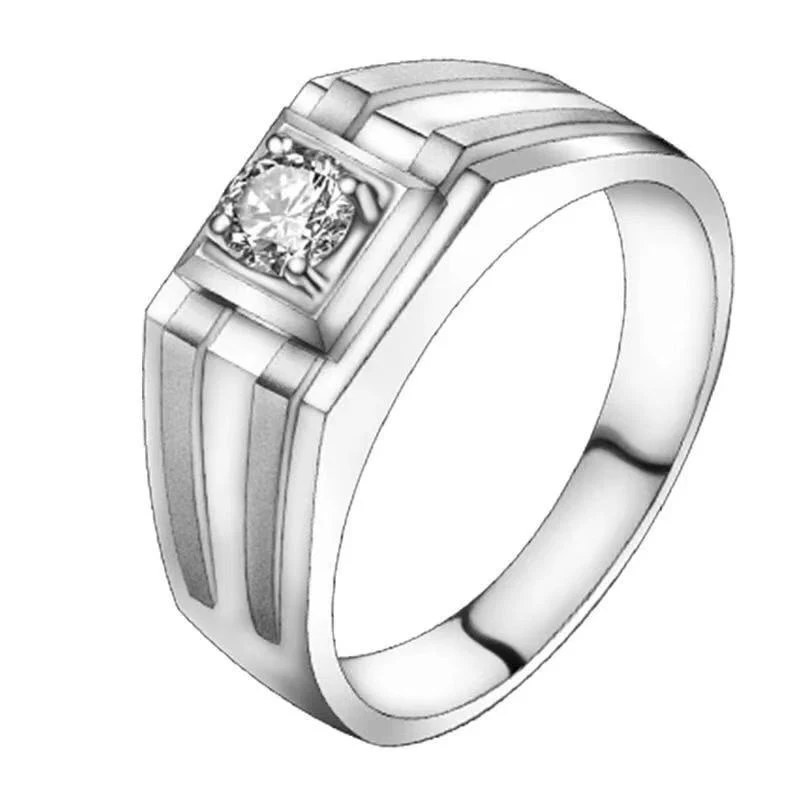 Anello Chiba placcato argento con diamanti, alla moda e versatile, perfetto per matrimoni e occasioni, un classico di temperamento, elegante e senza tempo.