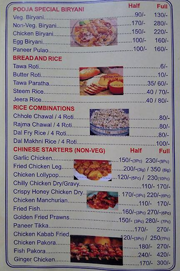 Pooja Take Away Kitchen menu 