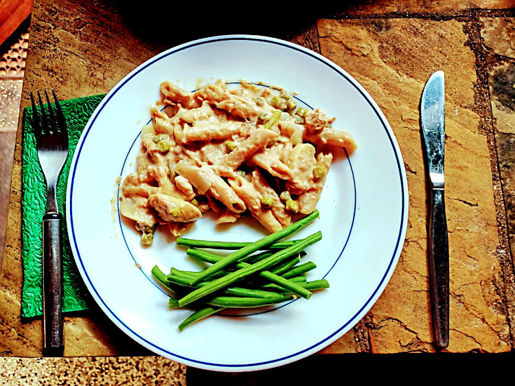 A plate of tuna casserole