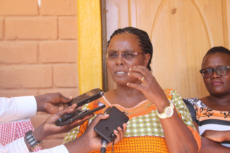 Turkana county Executive for Health and Sanitation Jane Ajele addresses Journalists at Lodwar