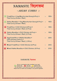 Namaste Tilottama menu 1