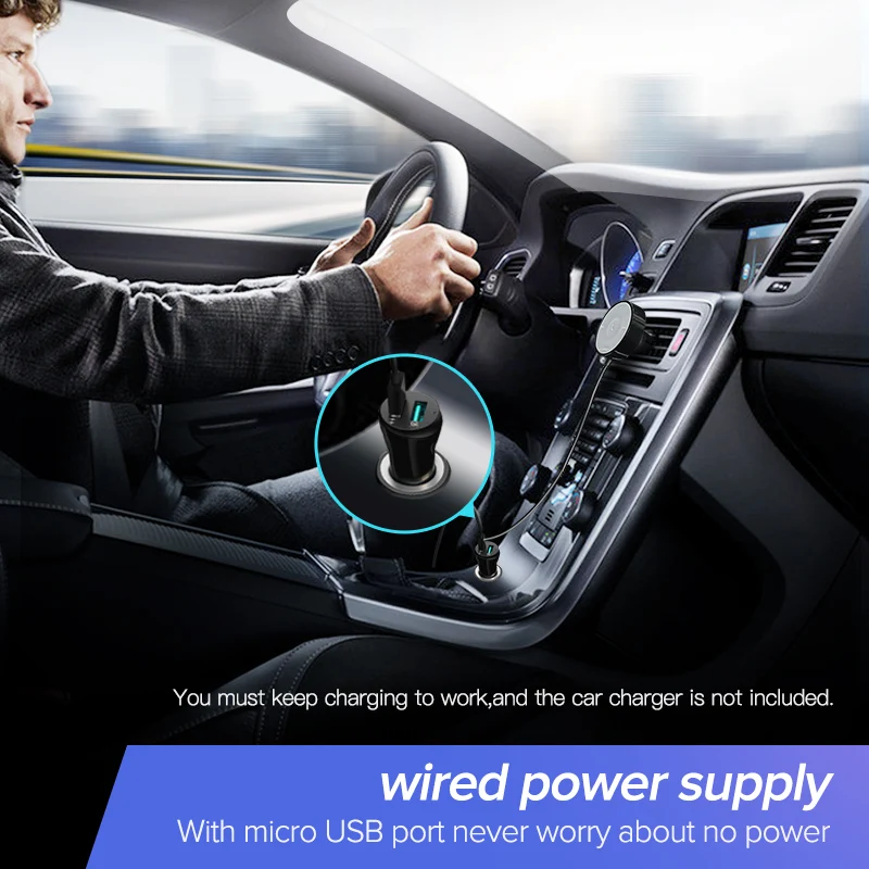 Receptor Bluetooth para carro. Música sem fio e chamadas em viva-voz. Fácil de instalar, conexão estável, som de alta qualidade. Transforme seu carro num sistema moderno.