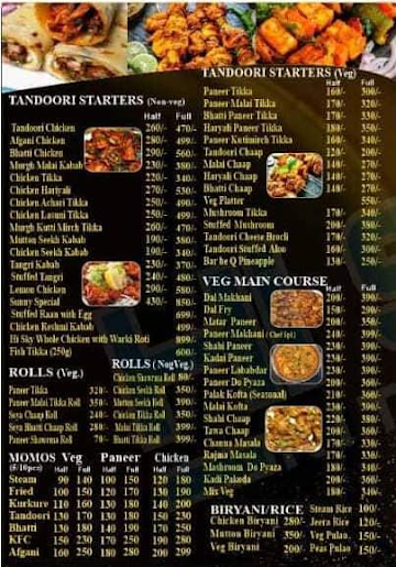 HI Sky Kitchen menu 