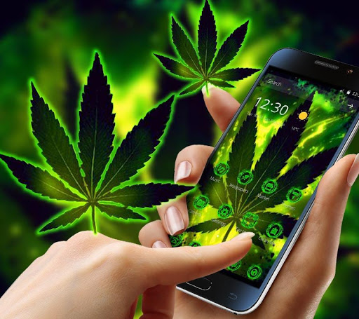 Green Flaming Leaf Weed Theme