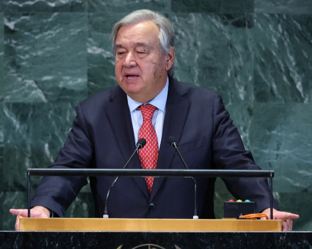 UN secretary-general Antonio Guterres delivers a statement during the opening of the Sustainable Development Goals Summit 2023, at the UN headquarters in New York City, US, on September 18 2023.