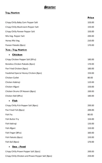 Foodshed menu 