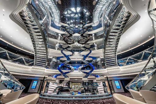 The Infinity Atrium is the visual centerpiece at the heart of MSC Euribia. 