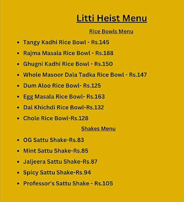 Litti Heist menu 