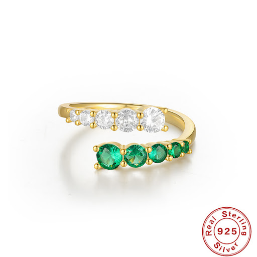 Title 5, S925 Sterling Silver Diamond Adjustable Ring, a...