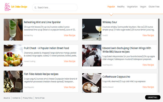 Get Online Recipe chrome extension