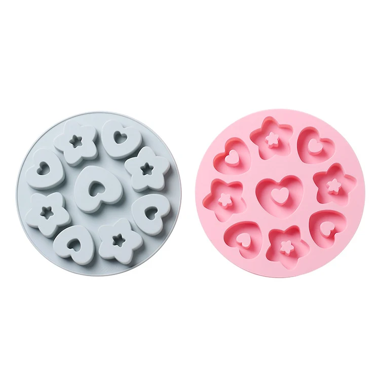 Silicone 9-delige donutvorm voor liefde Bak heerlijke donuts, antiaanbaklaag, flexibel en vaatwasserbestendig voor zelfgemaakte lekkernijen.