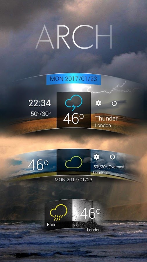 Arch GO Weather Widget Theme Screen 3