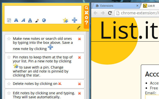 List.it chrome extension