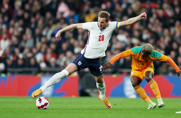 England's Harry Kane in action with Ivory Coast's Jean Michael Seri during an international friendly match on March 29
