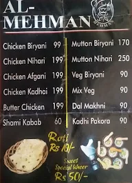 Al - Mehman menu 1