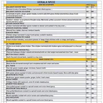 Kerala Spice menu 