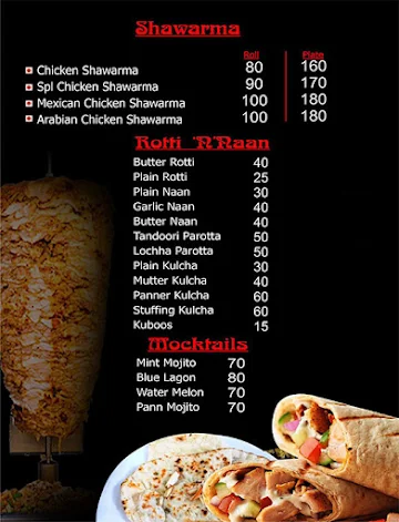 Madras Kebab N Pizza menu 