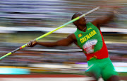 Grenada's Anderson Peters in action during the men's javelin final.  