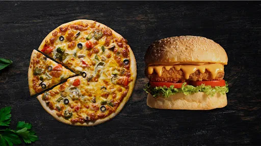 Vegelicious Pizza + Royale Paneer Burger Combo