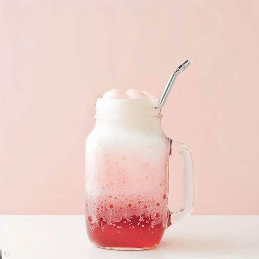 Raspberry Cream Soda Mocktail [450 Ml, Mason Jar]