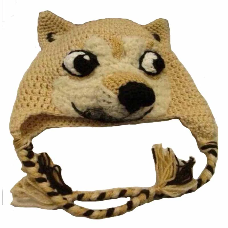 Bonnet tridimensionnel pour chien, tricoté à la main, doux et chaud. Protège du froid et ajoute une touche amusante, parfait pour les photos et les promenades.