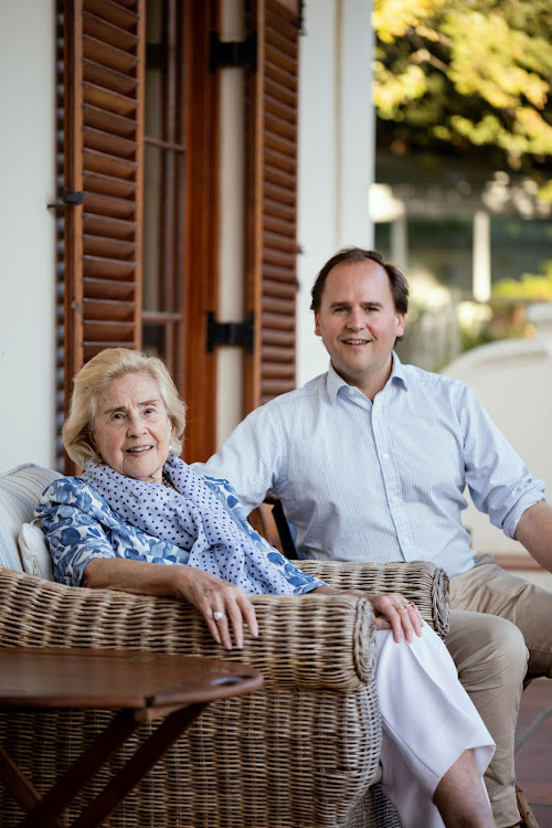 Glenelly Estate founder May de Lencquesaing shares a moment with her grandson, Nicolas Bureau, the estate’s CEO