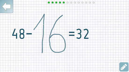 Capture d'écran de l'entraîneur de mathématiques de soustraction