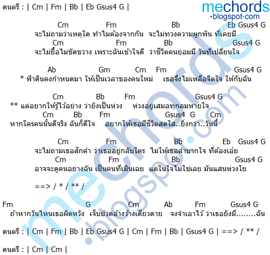 คอร์ดเพลง-ห่วงใย-เสก โลโซ